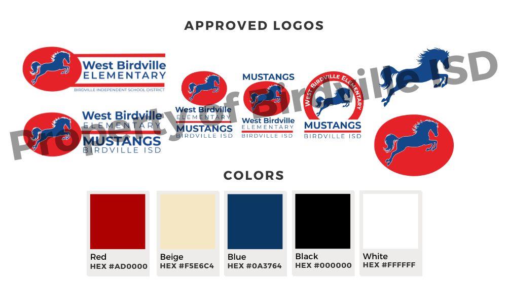Birdville ISD logos and approved colors. Contact district for logos and details. 